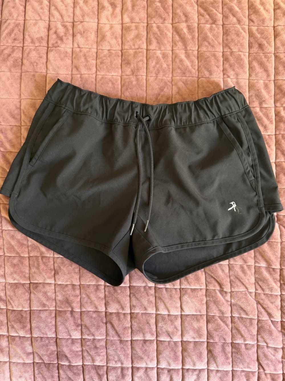 Penguin Women's Black Athletic Drawstring Shorts with Side Pockets XS